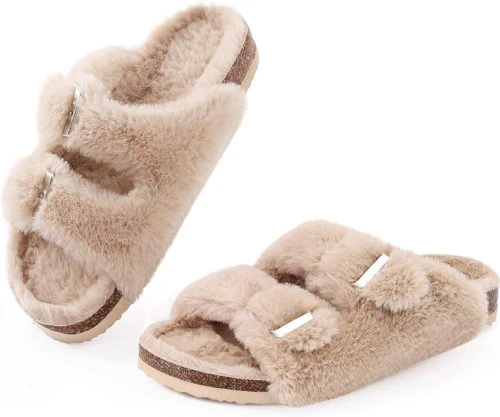 Fuzzy Footbed Sandals