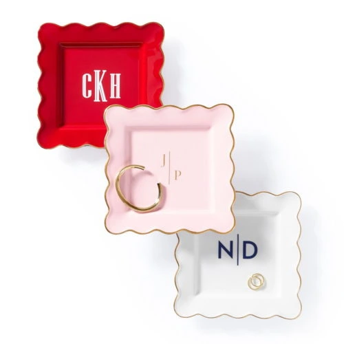 Monogrammed Ceramic Catchall Dish