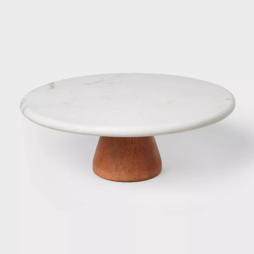 Marble & Wood Cake Stand 